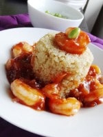 Riesen Garnelen in pikanter Asia-Ketchup-Sauce mit Quinoa und Edamame {www.dasweissevomei.com}